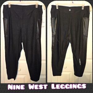 #167 NINE WEST- ACTIVE- Black w Stretch Side Pocket leggings Size: 3X- New